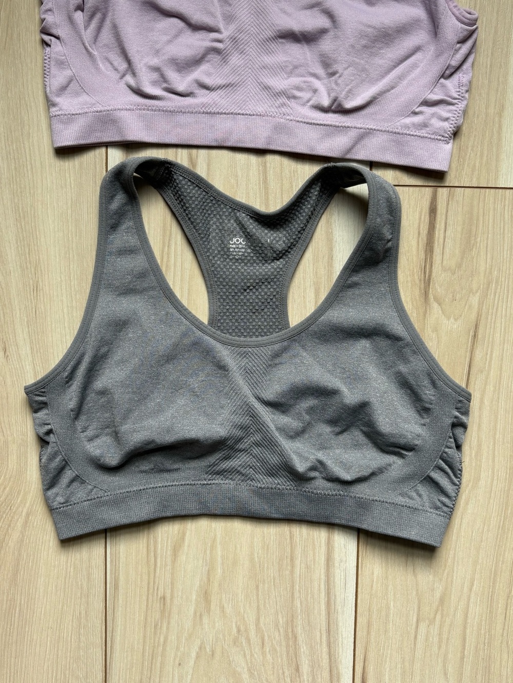 2 Pack Jockey Seamless Sports Bras Pink Gray Racerback Comfort Bras Large - Picture 3 of 6